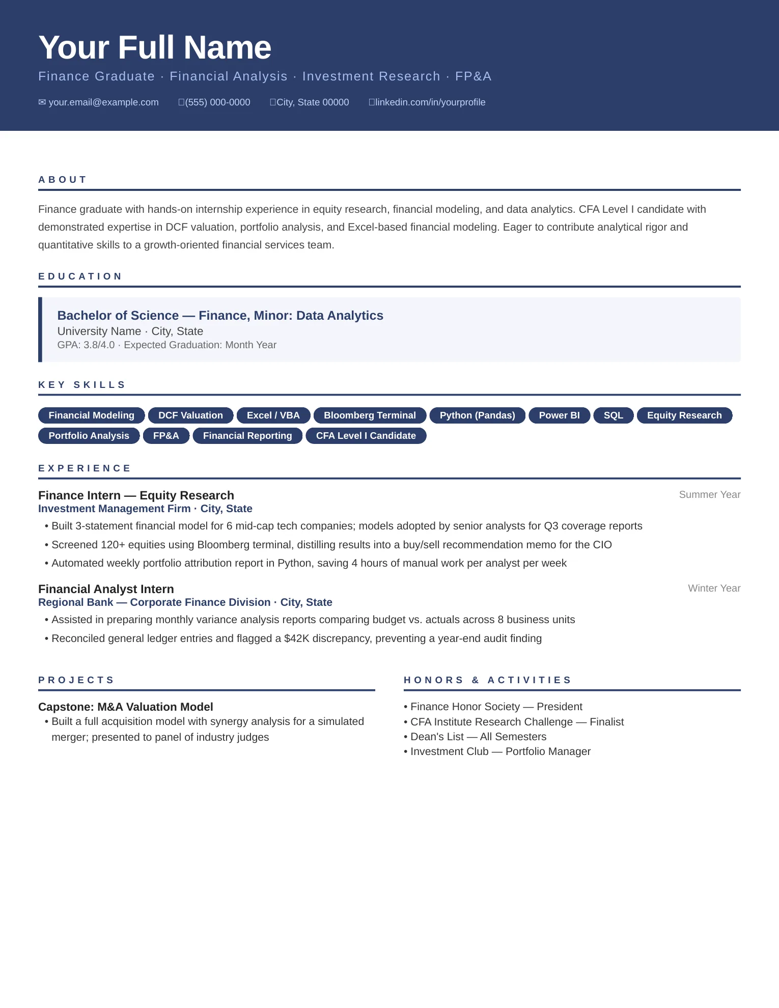 New Graduate Resume
