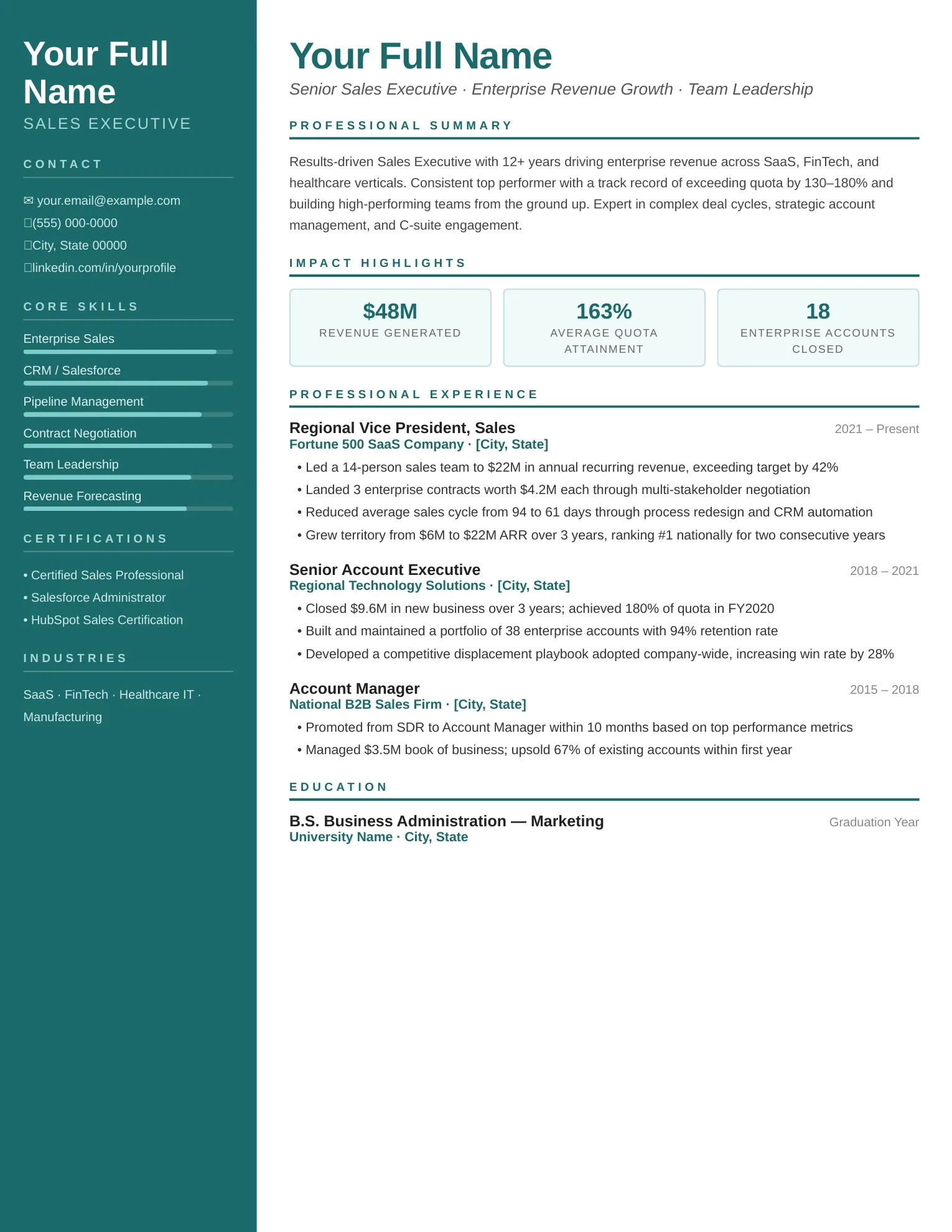 Sales Executive Resume