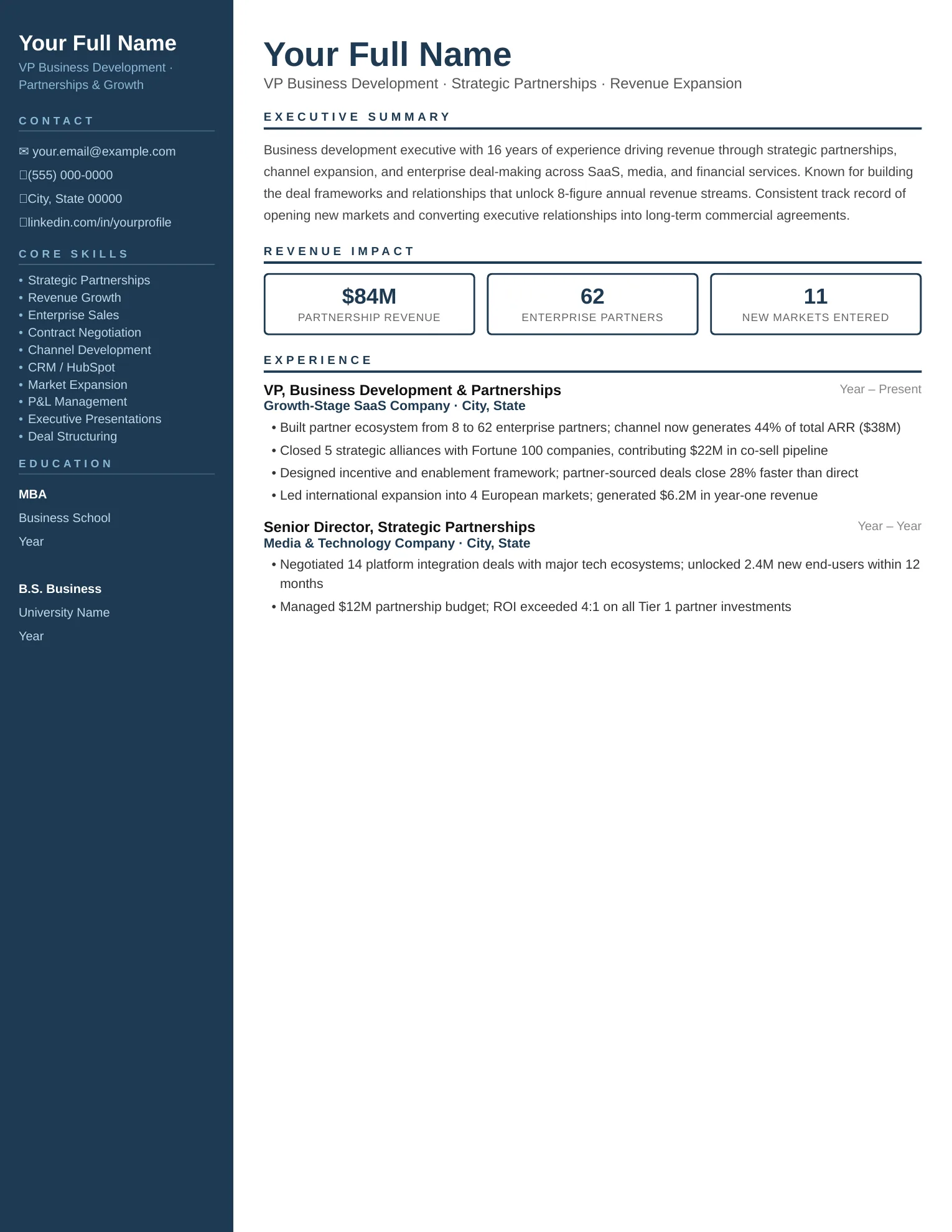 Business Development CV